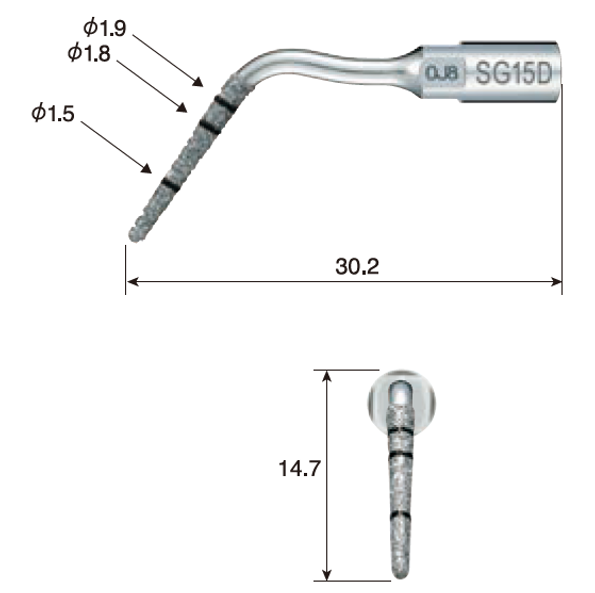 28 NSK Variosurg Tips – Implant Prep – SG15D